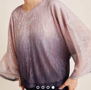 New! Serena Metallic Ombre Blouse by Anthropologie